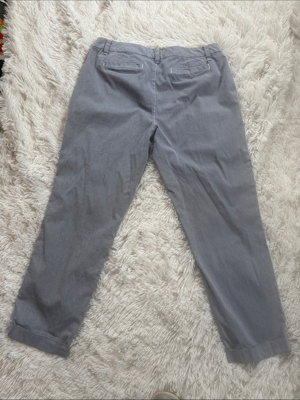 Tommy Hilfiger TH Women’s Hampton Pinstripe Flat Front Chino Pants Cuffed - Picture 6 of 9